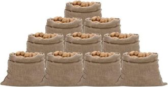 vidaXL Sacos De Yute 10 Unidades 100x110 Cm 100% Yute 220 G/m&sup2; Vidaxl