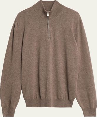Brunello Cucinelli Mens Cashmere Quarter-Zip Sweater