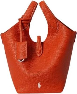 Polo Ralph Lauren Petit Sac &agrave; main - Dames - Shoppers - Oranje - ONE Size - Leer - Tassen