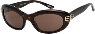 Balenciaga Zonnebril met ovaal montuur - Dames - Zonnebrillen - Bruin - 57 MM - Accessoires
