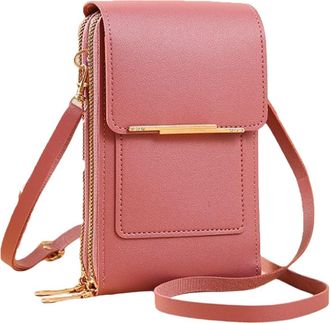 Generic Anti Theft Leather Bag, Mobile Wallet For Women, Small Crossbody Cell Phone Purse for Women, Blocking PU Leather Crossbody Bag (Dark Pink)