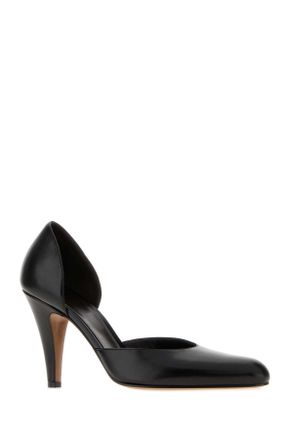 The Row Womens Black Leather Ornella Pumps Scarpe Con Tacco High Heel Shoes