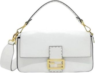 Fendi Pre-owned Shoulder Bags, female, White, Size: ONE SIZE Pre-owned Selleria Shoulder Bag 8Br600 SFR