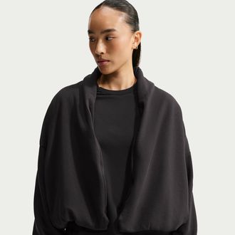 Nike Womens 24.7 ImpossiblySoft Plush Therma-FIT Shawl Jacket in Black | IQ9357-010
