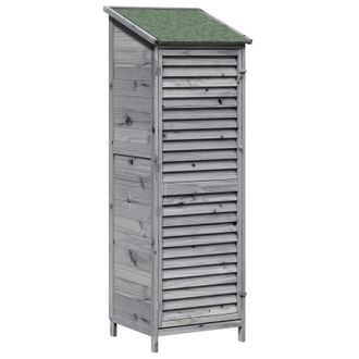 vidaXL Cobertizo De Jard&iacute;n Gris 59 X 56 X 176 Cm Madera De Pino S&oacute;lido Vidaxl