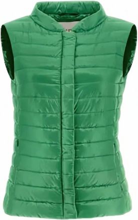 Herno Womens Quilted Puffer Vest In Jolly Green