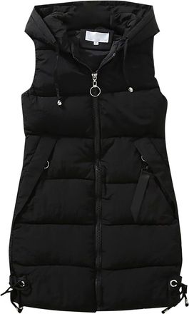 Generic WomenS Waistcoat Sleeveless Mid Length Padded Jacket For Autumn Winter Olive Women Red Gilet Womens Bodywarmer Waist Coat Uk Body Warmer Ladies Gilets