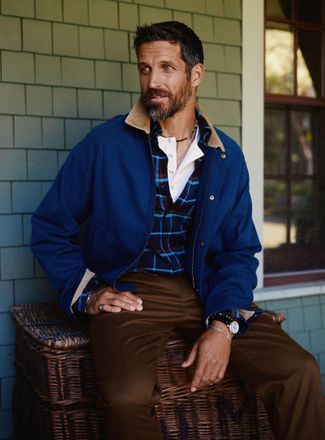 Le 31 Mens Corduroy-collar workwear jacket