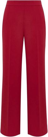 Maliparmi Pantal&oacute;n de Crep&eacute; Sabl&eacute; - Trousers - Mujer - Rojo - 2XL