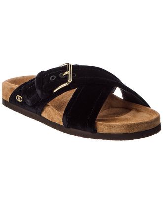 Valentino Vlogo Signature Suede Sandal
