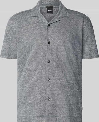 HUGO BOSS Regular Fit Freizeithemd aus Leinen-Baumwoll-Mix Modell H-POWELL in Marine, Gr&ouml;&szlig;e XXXL