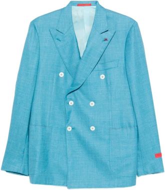 Isaia Kostuums, Heren, Blauw, 2Xl, Leer, Jacket