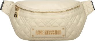 Love Moschino Lettering Logo Quilted Belt Bag - Dames - Heuptassen - Beige - ONE Size - Polyester - Tassen