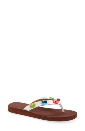 Marni Gem Flip Flop in Zp216 Lily White/Brown at Nordstrom, Size 11Us