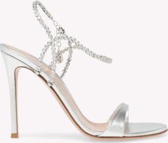 Gianvito Rossi Eternity Sandal in Metallic Silver Nappa Leather at Nordstrom, Size 34.5
