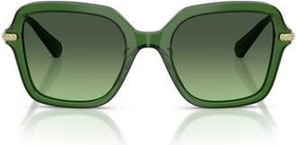 Swarovski 50mm Small Irregular Sunglasses in Transparent Dark Green /Green at Nordstrom