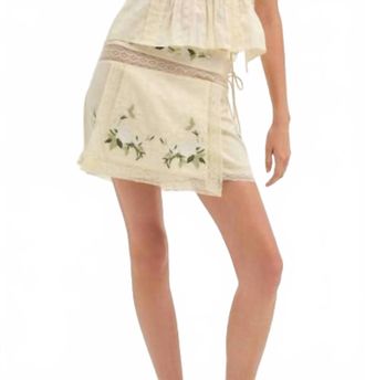 For Love & Lemons Womens Jolene Embroidered Mini Skirt In Yellow