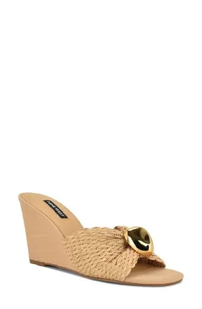 Nine West Nessla Wedge Sandal in Light Natural at Nordstrom, Size 8.5