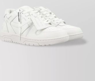 Off-white leather low-top sneakers