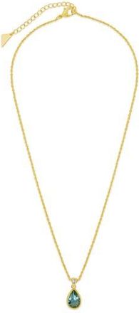 Sterling Forever Ciana Cubic Zirconia Teardrop Pendant Necklace in Gold at Nordstrom Rack