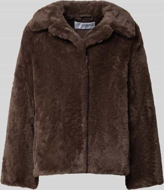 Jake*s Jacke aus Kunstfell mit Reverskragen in Dunkelbraun, Größe 40