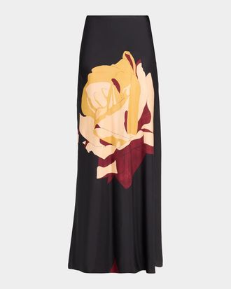 Ulla Johnson x Cassi Namoda Pera Floral Silk Skirt