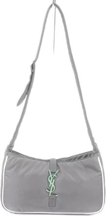 Saint Laurent Pre-owned Shoulder Bags, female, Gray, Size: ONE SIZE Pre-owned Nylon Shoulder Bag