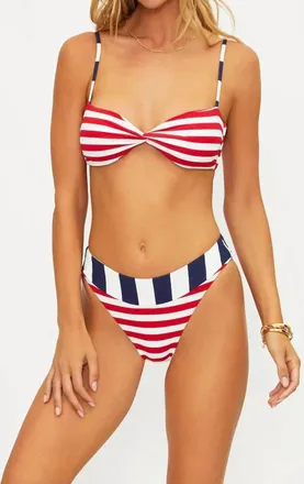 Beach Riot Juno Bikini Top In Star Spangled Stripes