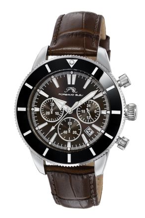 Porsamo Bleu Brandon Mens Leather Black and Brown Watch 1012CBRL