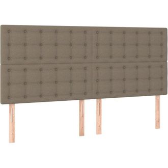vidaXL Cabecero Con Luces Led Tela Gris Taupe 180x5x118/128 Cm Vidaxl