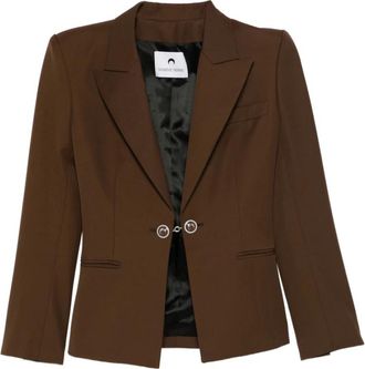 Marine Serre Jassen, Dames, Bruin, S, Wol, Jacket