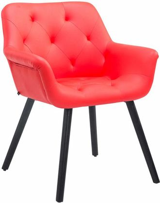 Clp Sedia da pranzo cassidy in similpelle rosso nero