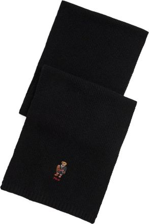 Polo Ralph Lauren embroidered scarf - men - Polyester/Cotton/Elastane - One Size - Black