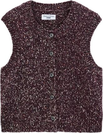 Marc O'Polo Gebreide Vest - Dames - Bodywarmers - Rood - L - Katoen - Jassen