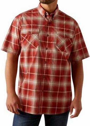 Ariat Mens Rebar Made Tough Durastretch Work Shirt In Red