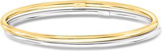 Ross-Simons Italian Sterling Silver and 22kt Gold Over Sterling Jewelry Set: 2 Polished Bangle Bracelets