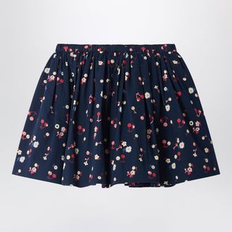 BONPOINT Blue Suzon skirt in printed organic cotton
