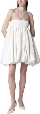 Rotate Pliss&eacute; Midi Jurk met Bandjes - Dames - Korte kleedjes - Wit - S - Polyester - Kleedjes