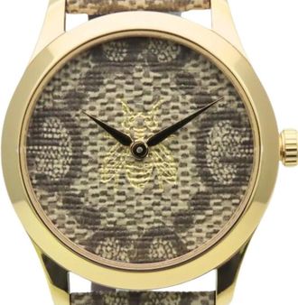 Gucci Pre-owned Watches, male, Beige, Size: ONE SIZE Pre-owned G Timeless Bee Stainless Steel