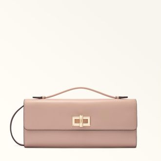 Furla Clara Clutch Anemone Pink Pink Soft Calf Leather Woman