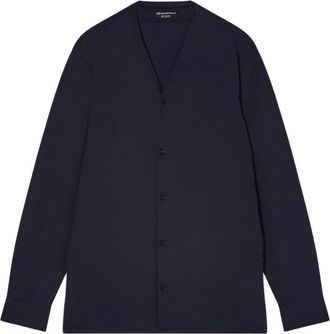 Emporio Armani Casual Shirts, male, Blue, S, Concealed Placket Shirt