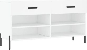 vidaXL Shoe Bench White 102x35x55 cm Engineered Wood Vidaxl