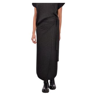 Paolo Fiorillo Rokken, Dames, Grijs, S, Kasjmier, Kasjmier Omslagrok Grijs