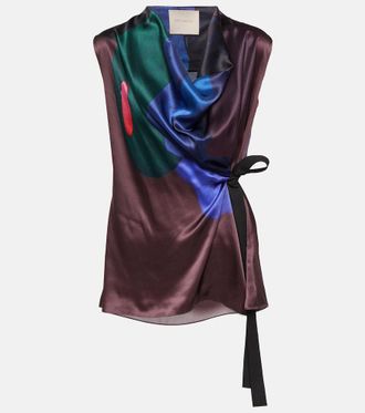 Roksanda Ilincic Printed self-tie silk top