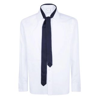 sacai Heren, Overhemden, Wit, Maat: M Satijn