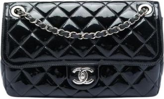Chanel Pre-owned Vintage Quilted Flap Shoulder Bag - Dames - Vintage Schoudertas - Zwart - ONE Size - Leer - Vintage