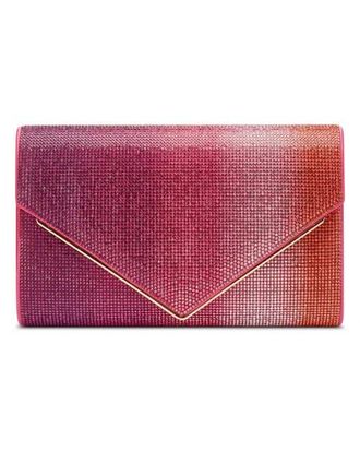 Raf&eacute; New York Candy Diamante Envelope Clutch in Fuchsia /Orange at Nordstrom, Size Small