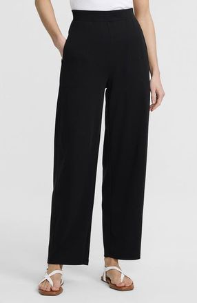 Lands End Sport Knit High Rise Barrel Ankle Pants in Black at Nordstrom, Size X-Small Short