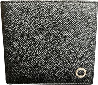 Bulgari Black Blue Leather Coin Purse/Coin Case (Pre-Owned)