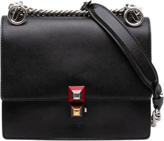 Fendi Pre-owned Shoulder Bags, female, Black, Size: ONE SIZE Pre-owned Leather Shoulder Bag